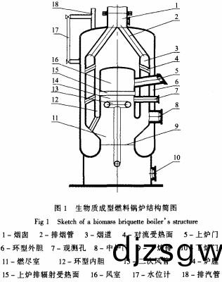 生物(wu)質(zhi)成(cheng)型燃料鍋(guo)鑪結(jie)構簡圖